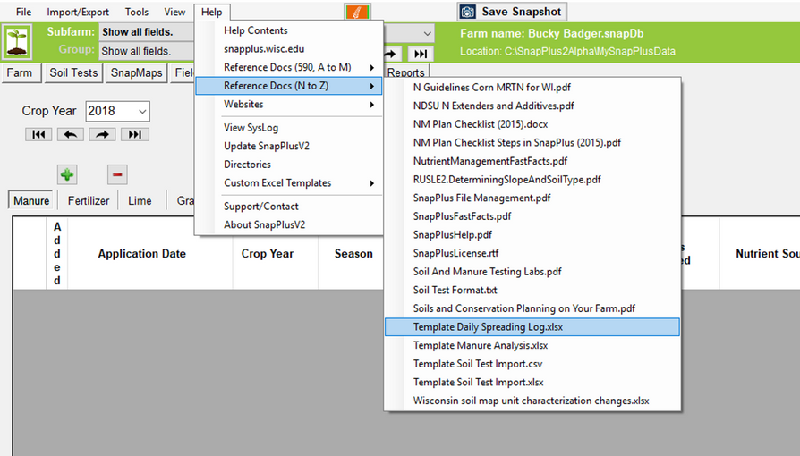 KV Reference Doc Menu