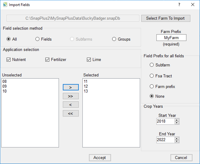 KV Import Field Data