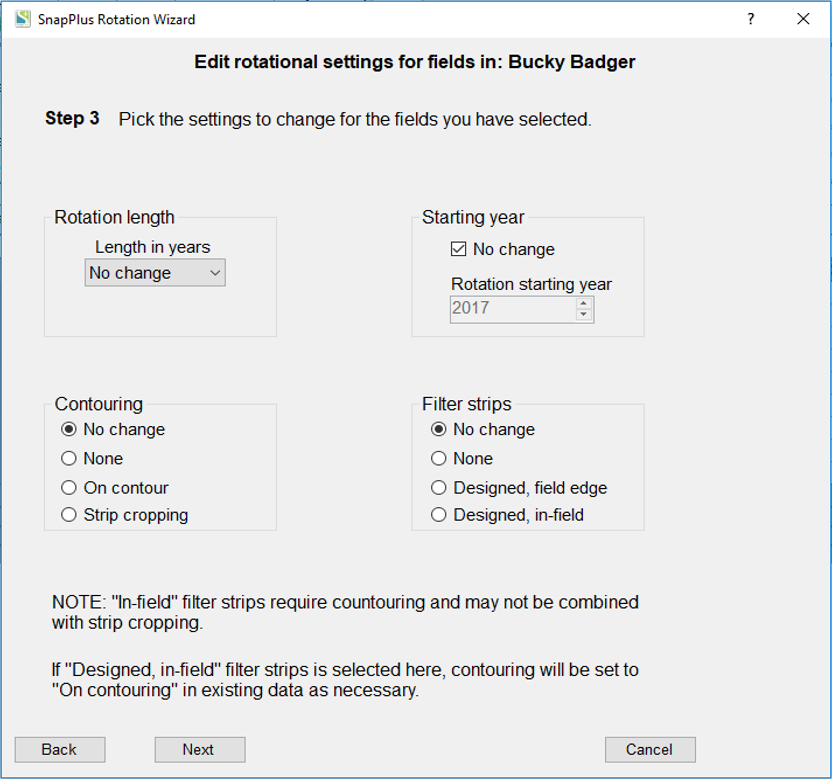 KV Step 3 - Pick the settings to change for the fields you have selected