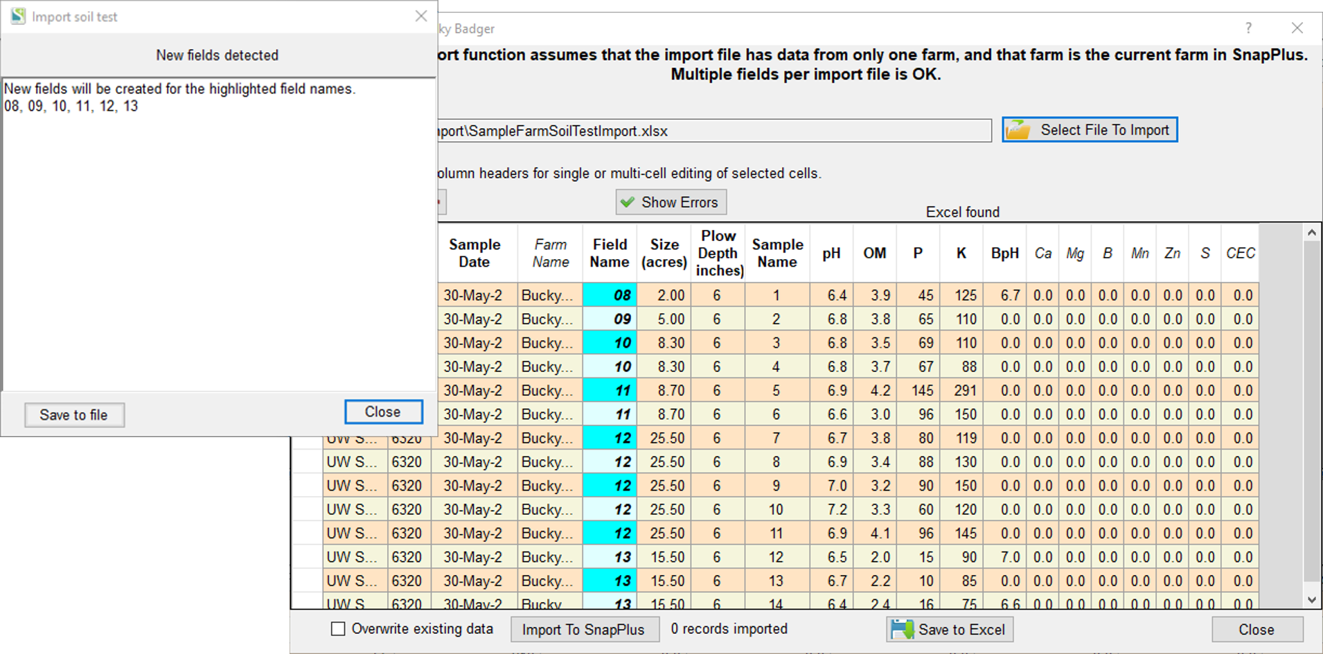 KV Importing from Soil Lab file 2