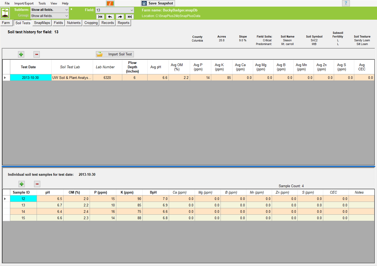 KV The Soil Tests Screen