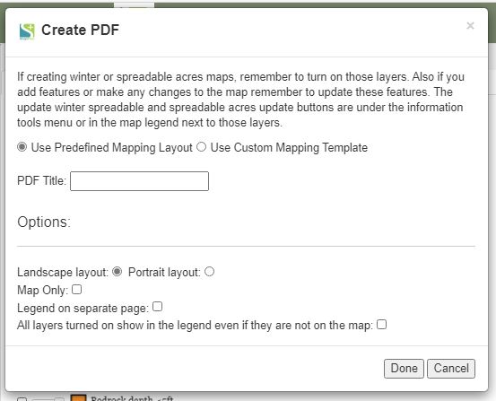 PDF options