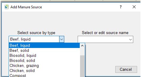 2019 Add manure source