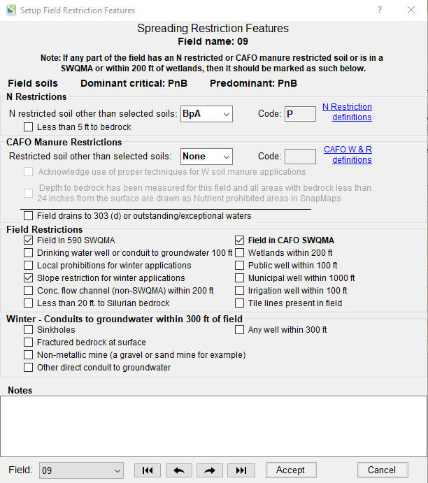 2019 Field restriction features box - CAFO