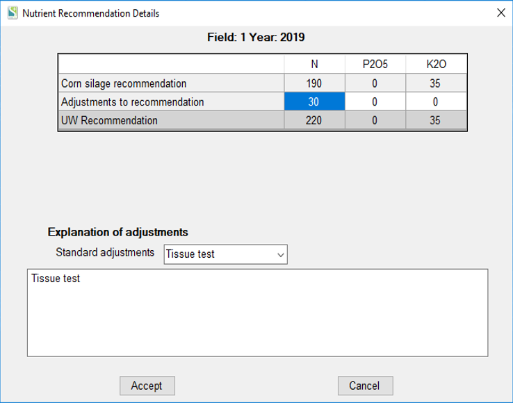 KV Adjust Nutrient Recommendation