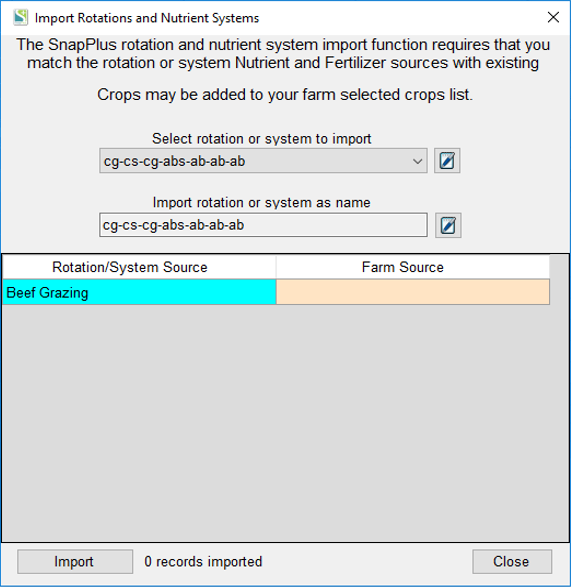 KV Import Rotations and Nutrient Systems